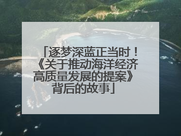 逐梦深蓝正当时！《关于推动海洋经济高质量发展的提案》背后的故事