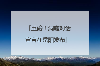 重磅！洞庭对话宣言在岳阳发布