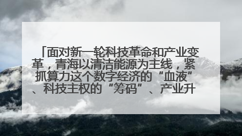 面对新一轮科技革命和产业变革，青海以清洁能源为主线，紧抓算力这个数字经济的“血液”、科技主权的“筹码”、产业升级的“杠杆”、绿色转型的“支点”，勇于撬动国家“双碳”战略、“东数西算”工程重大发展新机遇，点亮绿色算电协同新赛道，蹚出一条符合本地实际的高质量发展之路——青海：“绿色算力” 锚定“东数西算”国家战略布局