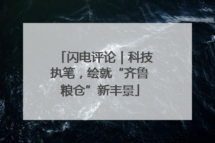 闪电评论｜科技执笔，绘就“齐鲁粮仓”新丰景