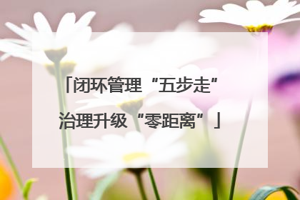 闭环管理“五步走” 治理升级“零距离”