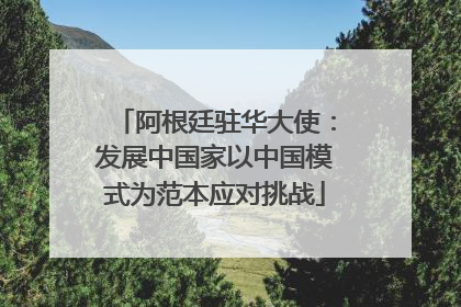 阿根廷驻华大使：发展中国家以中国模式为范本应对挑战