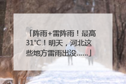 阵雨+雷阵雨！最高31℃！明天，河北这些地方雷雨出没……