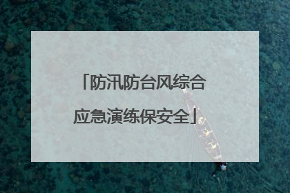 防汛防台风综合应急演练保安全