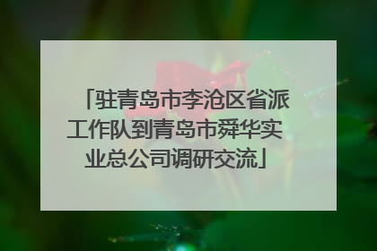 驻青岛市李沧区省派工作队到青岛市舜华实业总公司调研交流