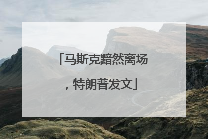 马斯克黯然离场，特朗普发文