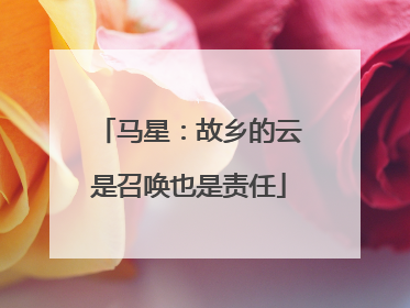 马星：故乡的云是召唤也是责任