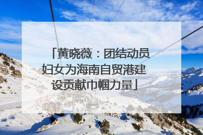 黄晓薇：团结动员妇女为海南自贸港建设贡献巾帼力量