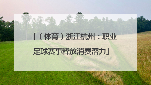 （体育）浙江杭州：职业足球赛事释放消费潜力