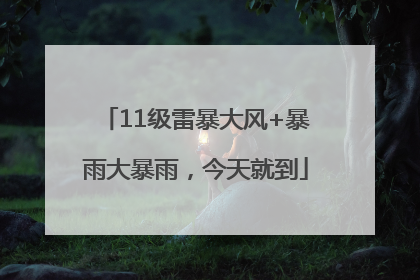 11级雷暴大风+暴雨大暴雨，今天就到