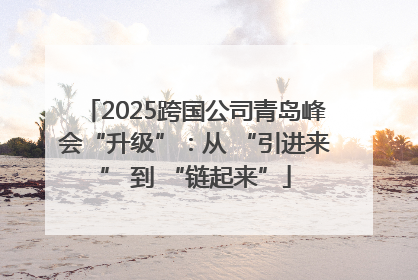2025跨国公司青岛峰会“升级”：从 “引进来” 到 “链起来”