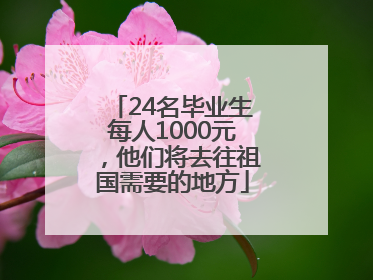 24名毕业生每人1000元，他们将去往祖国需要的地方