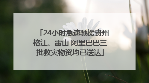 24小时急速驰援贵州榕江、雷山 阿里巴巴三批救灾物资均已送达