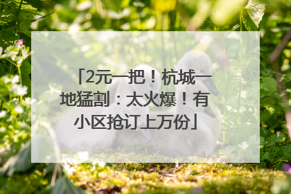 2元一把！杭城一地猛割：太火爆！有小区抢订上万份