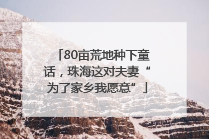 80亩荒地种下童话，珠海这对夫妻“为了家乡我愿意”